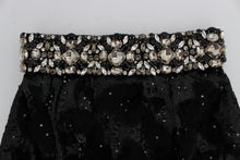 Load image into Gallery viewer, Dolce &amp; Gabbana Crystal Sequined Silk High Waist Shorts
