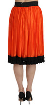 Load image into Gallery viewer, Dolce &amp; Gabbana High-Waist Black &amp; Orange Knee-Length Skirt
