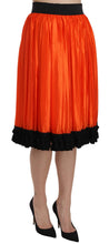 Load image into Gallery viewer, Dolce &amp; Gabbana High-Waist Black &amp; Orange Knee-Length Skirt
