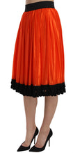 Load image into Gallery viewer, Dolce &amp; Gabbana High-Waist Black &amp; Orange Knee-Length Skirt
