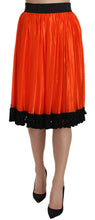 Load image into Gallery viewer, Dolce &amp; Gabbana High-Waist Black &amp; Orange Knee-Length Skirt
