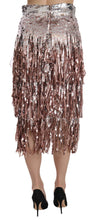 Load image into Gallery viewer, Dolce &amp; Gabbana Metallic Sequin Tulle High-Waist Midi Skirt
