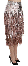 Load image into Gallery viewer, Dolce &amp; Gabbana Metallic Sequin Tulle High-Waist Midi Skirt
