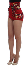 Load image into Gallery viewer, Dolce &amp; Gabbana Elegant Silk Red Embroidered Mini Shorts
