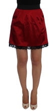 Load image into Gallery viewer, Dolce &amp; Gabbana Elegant Red Lace High-Waist Skirt
