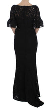 Load image into Gallery viewer, Dolce &amp; Gabbana Elegant Black Floral Lace Maxi Dress
