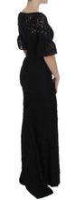Load image into Gallery viewer, Dolce &amp; Gabbana Elegant Black Floral Lace Maxi Dress

