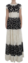 Load image into Gallery viewer, Dolce &amp; Gabbana Elegant Floral Lace Cap Sleeve Maxi Dress
