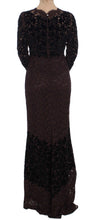 Load image into Gallery viewer, Dolce &amp; Gabbana Elegant Purple Floral Lace Maxi Dress

