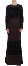Load image into Gallery viewer, Dolce &amp; Gabbana Elegant Purple Floral Lace Maxi Dress
