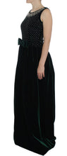 Load image into Gallery viewer, Dolce &amp; Gabbana Enchanted Emerald Velvet Crystal Maxi Dress
