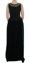 Load image into Gallery viewer, Dolce &amp; Gabbana Enchanted Emerald Velvet Crystal Maxi Dress

