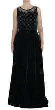 Load image into Gallery viewer, Dolce &amp; Gabbana Enchanted Emerald Velvet Crystal Maxi Dress
