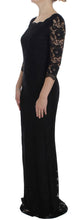 Load image into Gallery viewer, Dolce &amp; Gabbana Elegant Black Floral Lace Maxi Dress
