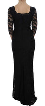 Load image into Gallery viewer, Dolce &amp; Gabbana Elegant Black Floral Lace Maxi Dress

