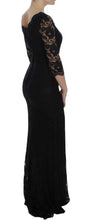 Load image into Gallery viewer, Dolce &amp; Gabbana Elegant Black Floral Lace Maxi Dress
