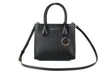 Load image into Gallery viewer, Michael Kors Mercer Medium Leather Messenger Crossbody Handbag (Black Solid)
