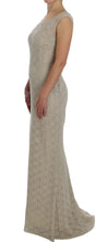 Load image into Gallery viewer, Dolce &amp; Gabbana Elegant Beige Floral Cutout Maxi Dress
