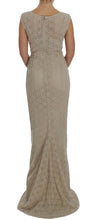 Load image into Gallery viewer, Dolce &amp; Gabbana Elegant Beige Floral Cutout Maxi Dress
