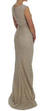 Load image into Gallery viewer, Dolce &amp; Gabbana Elegant Beige Floral Cutout Maxi Dress
