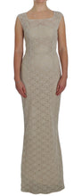 Load image into Gallery viewer, Dolce &amp; Gabbana Elegant Beige Floral Cutout Maxi Dress
