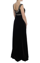 Load image into Gallery viewer, Dolce &amp; Gabbana Elegant Brown Velvet Crystal Gown

