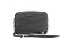 Load image into Gallery viewer, Michael Kors Jet Set Large East West Saffiano Leather Crossbody Bag Handbag [Black Signature]
