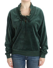 Load image into Gallery viewer, Cavalli Elegant Green Mock Sweater with Rhinestone Detail
