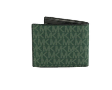 Load image into Gallery viewer, Michael Kors Gifting Slim Signature Bifold with Key Fob Box Set (Green/Marigold)
