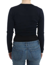 Load image into Gallery viewer, Cavalli Elegant Black Cropped Virgin Wool Cardigan
