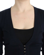 Load image into Gallery viewer, Cavalli Elegant Black Cropped Virgin Wool Cardigan
