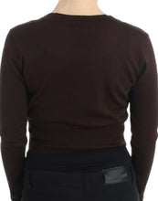 Load image into Gallery viewer, Cavalli Elegant Brown Virgin Wool Cropped Cardigan
