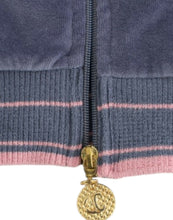 Load image into Gallery viewer, Cavalli Elegant Blue Zip Cardigan with Gold Details
