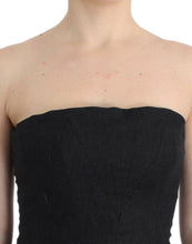 Load image into Gallery viewer, Cavalli Elegant Gray Strapless Dress with Gold Accents
