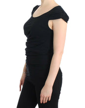 Load image into Gallery viewer, Cavalli Elegant Cap Sleeve Black Top
