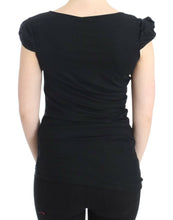 Load image into Gallery viewer, Cavalli Elegant Cap Sleeve Black Top
