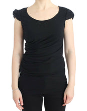 Load image into Gallery viewer, Cavalli Elegant Cap Sleeve Black Top
