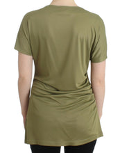 Load image into Gallery viewer, Cavalli Elegant Green Jersey Blouse with Gold Accents
