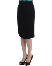 Load image into Gallery viewer, Cavalli Elegant Black Wool Pencil Skirt
