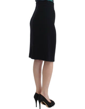 Load image into Gallery viewer, Cavalli Elegant Black Wool Pencil Skirt
