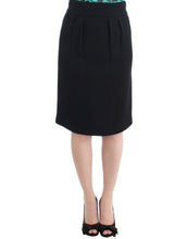 Load image into Gallery viewer, Cavalli Elegant Black Wool Pencil Skirt
