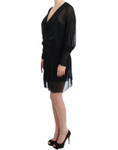 Load image into Gallery viewer, Cavalli Elegant Sheer Black Silk Blouson Dress
