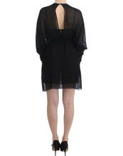 Load image into Gallery viewer, Cavalli Elegant Sheer Black Silk Blouson Dress
