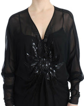 Load image into Gallery viewer, Cavalli Elegant Sheer Black Silk Blouson Dress
