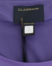Load image into Gallery viewer, Cavalli Elegant Purple Floral Jersey Dress
