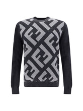 Load image into Gallery viewer, Fendi Chic Grey Wool Iconic Logo Sweater
