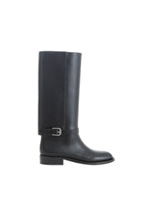 Load image into Gallery viewer, Burberry Equestrian Style Luxe Black Leather Boots
