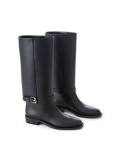 Load image into Gallery viewer, Burberry Equestrian Style Luxe Black Leather Boots
