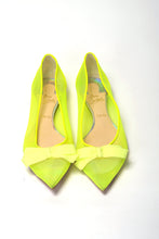 Load image into Gallery viewer, Christian Louboutin Fluro Yellow Flat Point Toe Shoe
