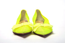 Load image into Gallery viewer, Christian Louboutin Fluro Yellow Flat Point Toe Shoe
